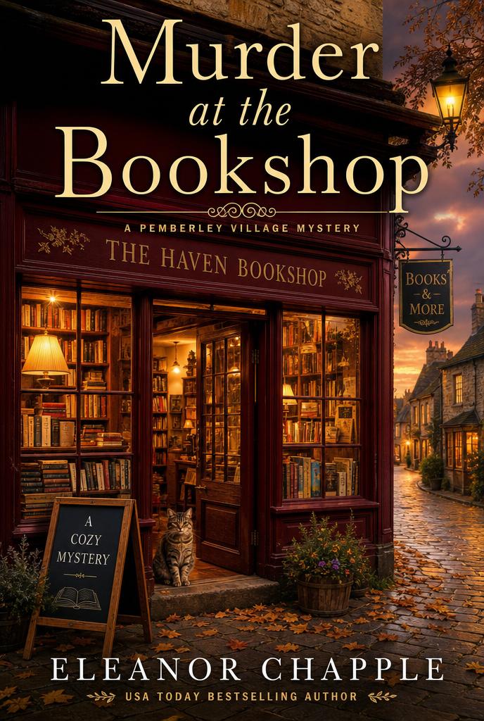Murder at the Bookshop book cover — Cozy Mystery